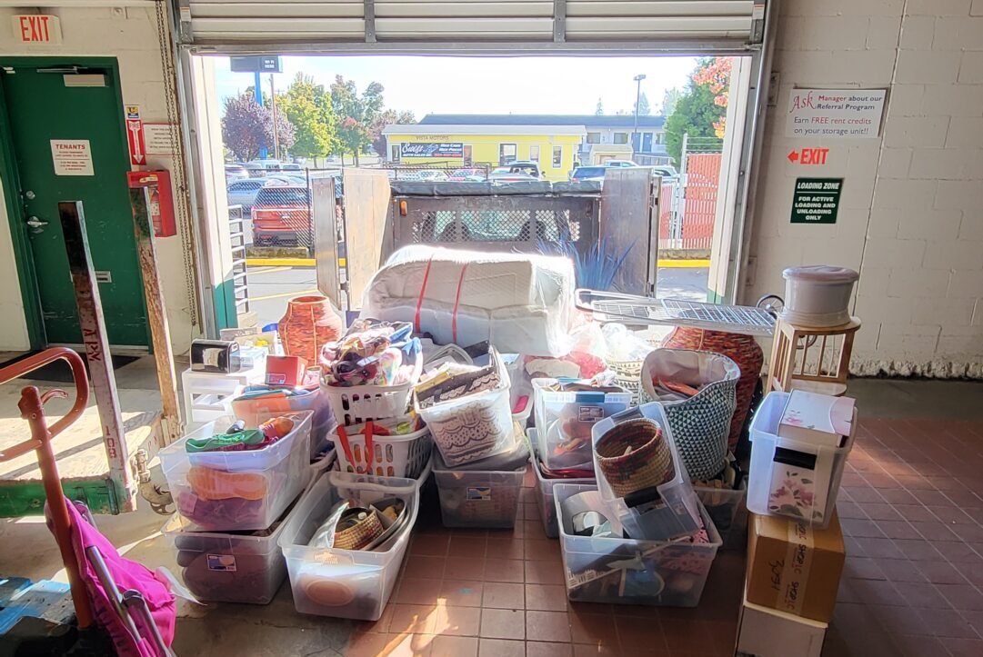 Garage with unwanted household items